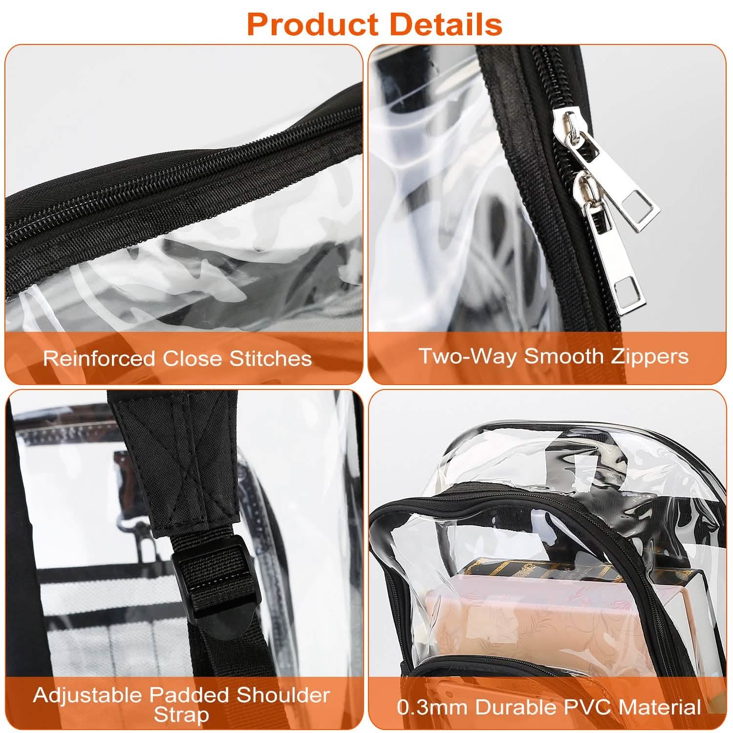 Book Bag Waterproof PVC Clear Backpack 5.3Gal with Reinforced Strap DailySale