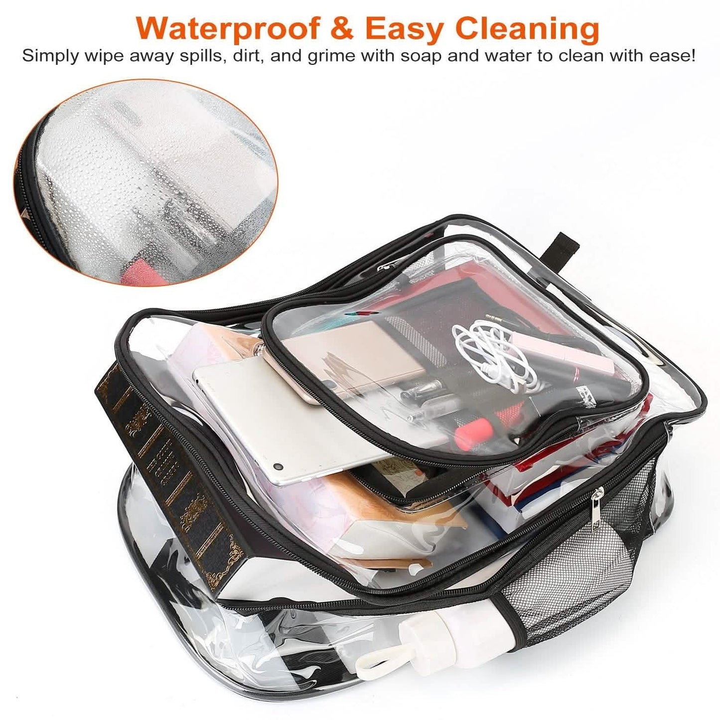 Book Bag Waterproof PVC Clear Backpack 5.3Gal with Reinforced Strap DailySale