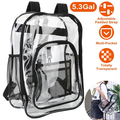 Book Bag Waterproof PVC Clear Backpack 5.3Gal with Reinforced Strap DailySale