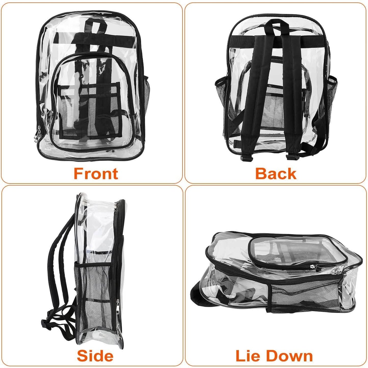 Book Bag Waterproof PVC Clear Backpack 5.3Gal with Reinforced Strap DailySale