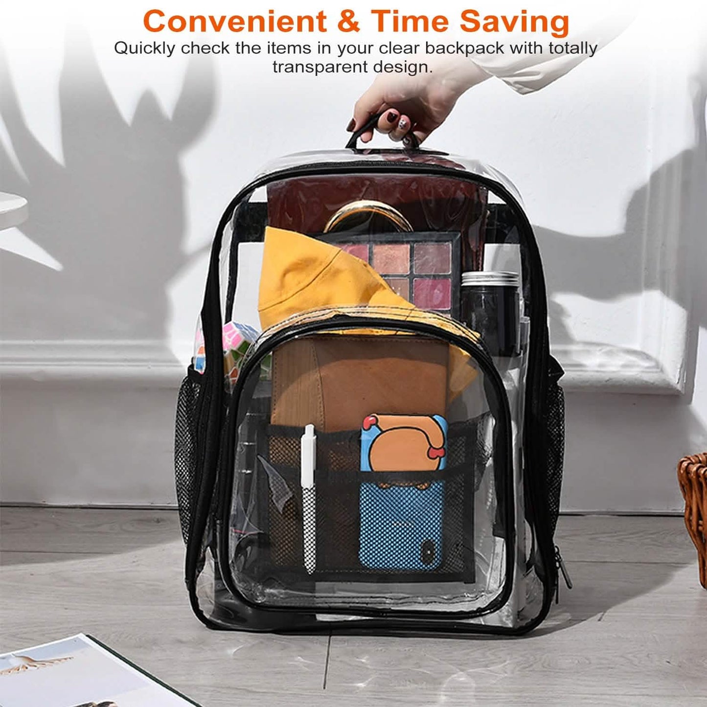 Book Bag Waterproof PVC Clear Backpack 5.3Gal with Reinforced Strap DailySale