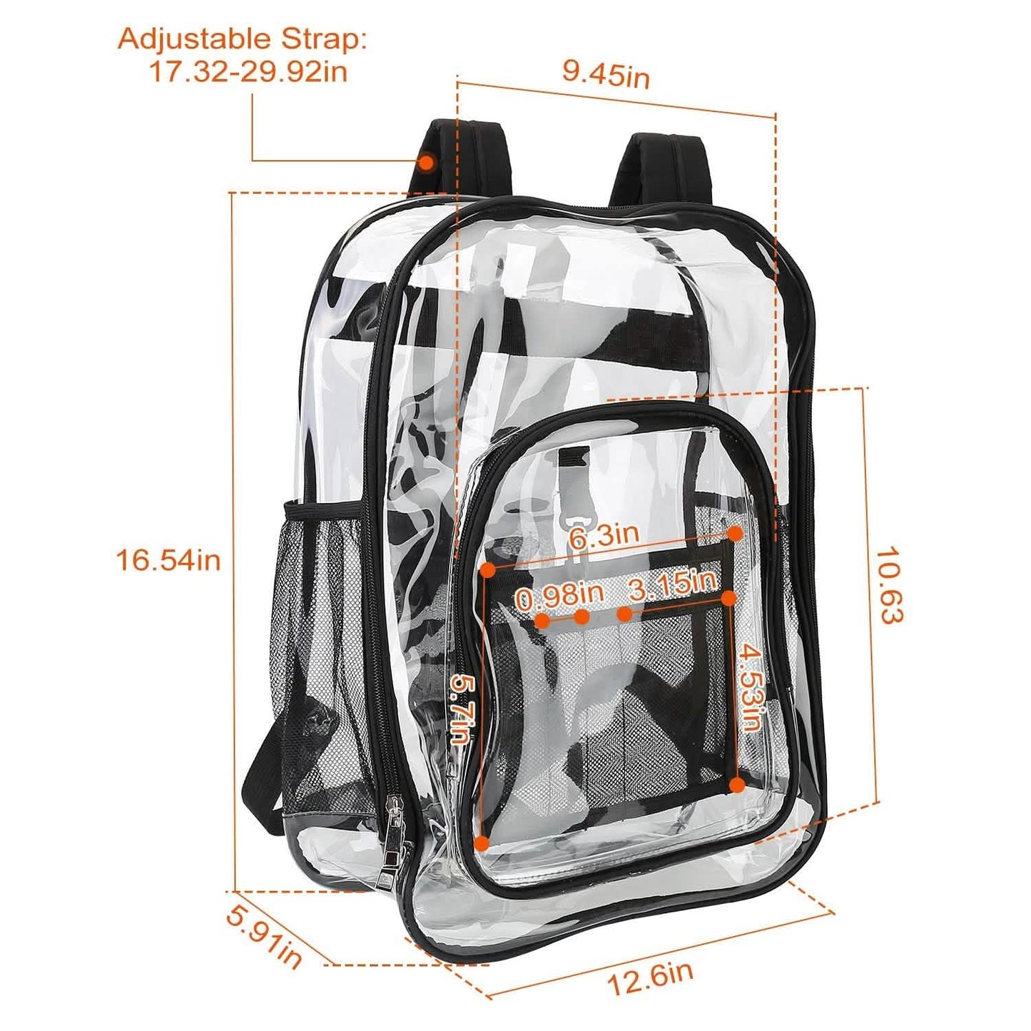 Book Bag Waterproof PVC Clear Backpack 5.3Gal with Reinforced Strap DailySale