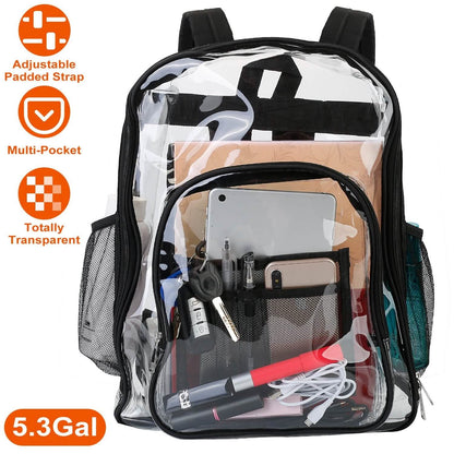 Book Bag Waterproof PVC Clear Backpack 5.3Gal with Reinforced Strap DailySale