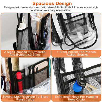 Book Bag Waterproof PVC Clear Backpack 5.3Gal with Reinforced Strap DailySale