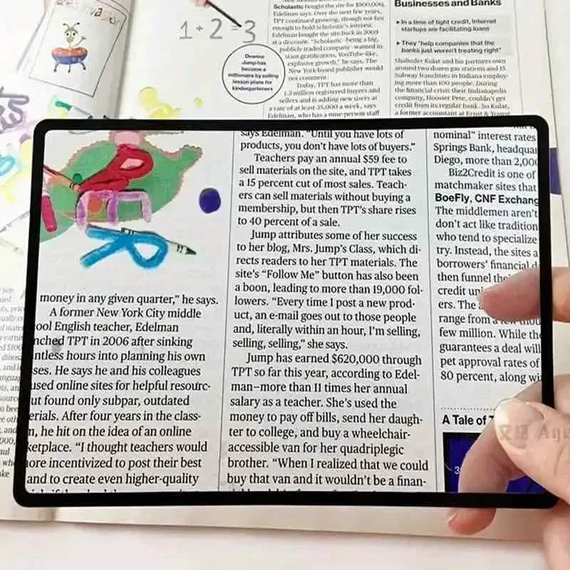 Book Page Magnification 180X120mm - Ultra Thin Convenient PVC Magnifier DailySale