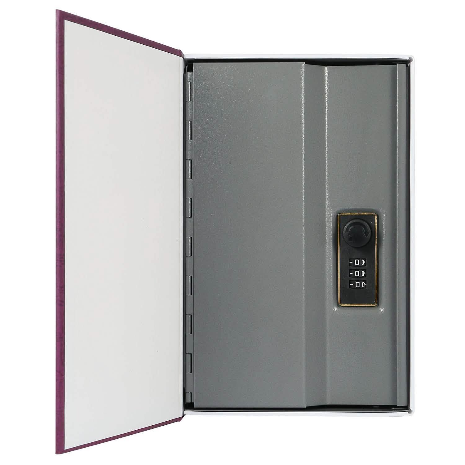Book Safe with 3-Digit Combination Lock Storage Box DailySale