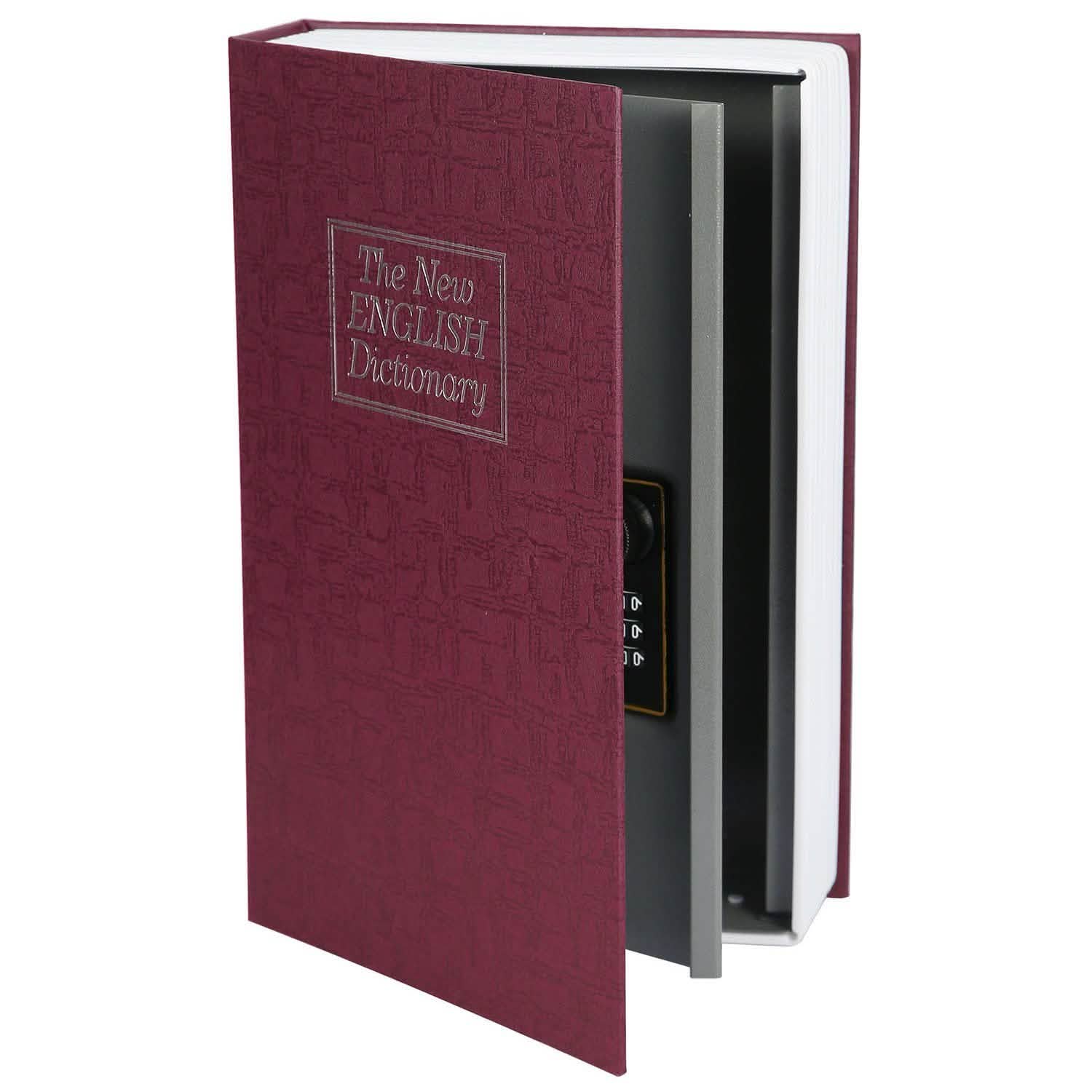Book Safe with 3-Digit Combination Lock Storage Box DailySale