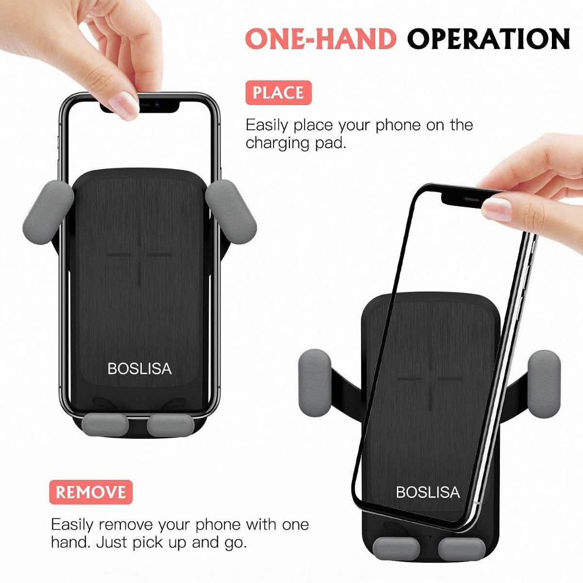 Boslisa Qi Gravity Wireless Car Charger Mount DailySale