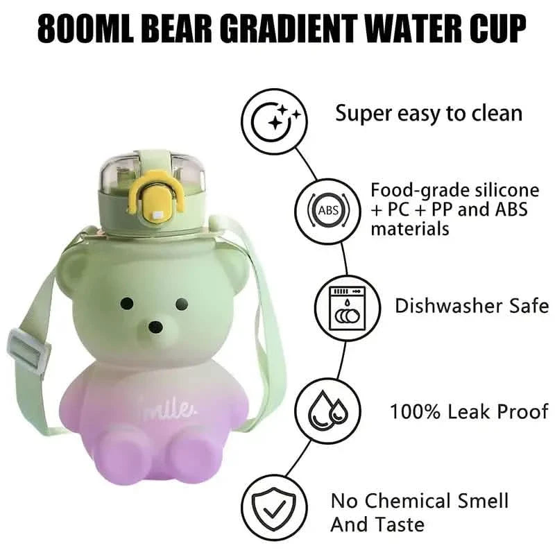 BPA-free Kawaii Bear Straw Water Bottle DailySale