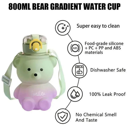 BPA-free Kawaii Bear Straw Water Bottle DailySale