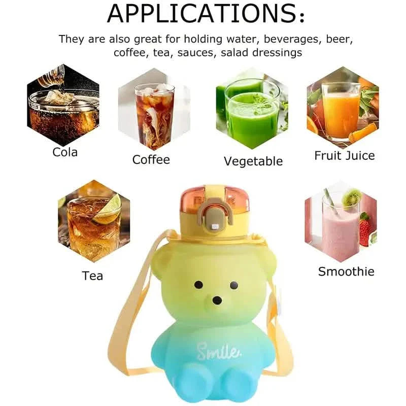 BPA-free Kawaii Bear Straw Water Bottle DailySale