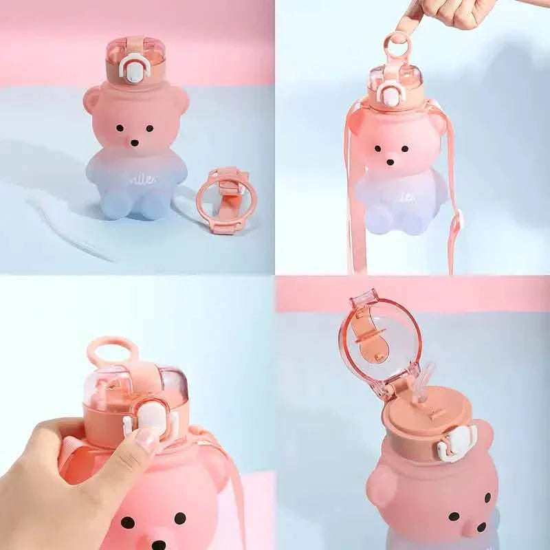 BPA-free Kawaii Bear Straw Water Bottle DailySale