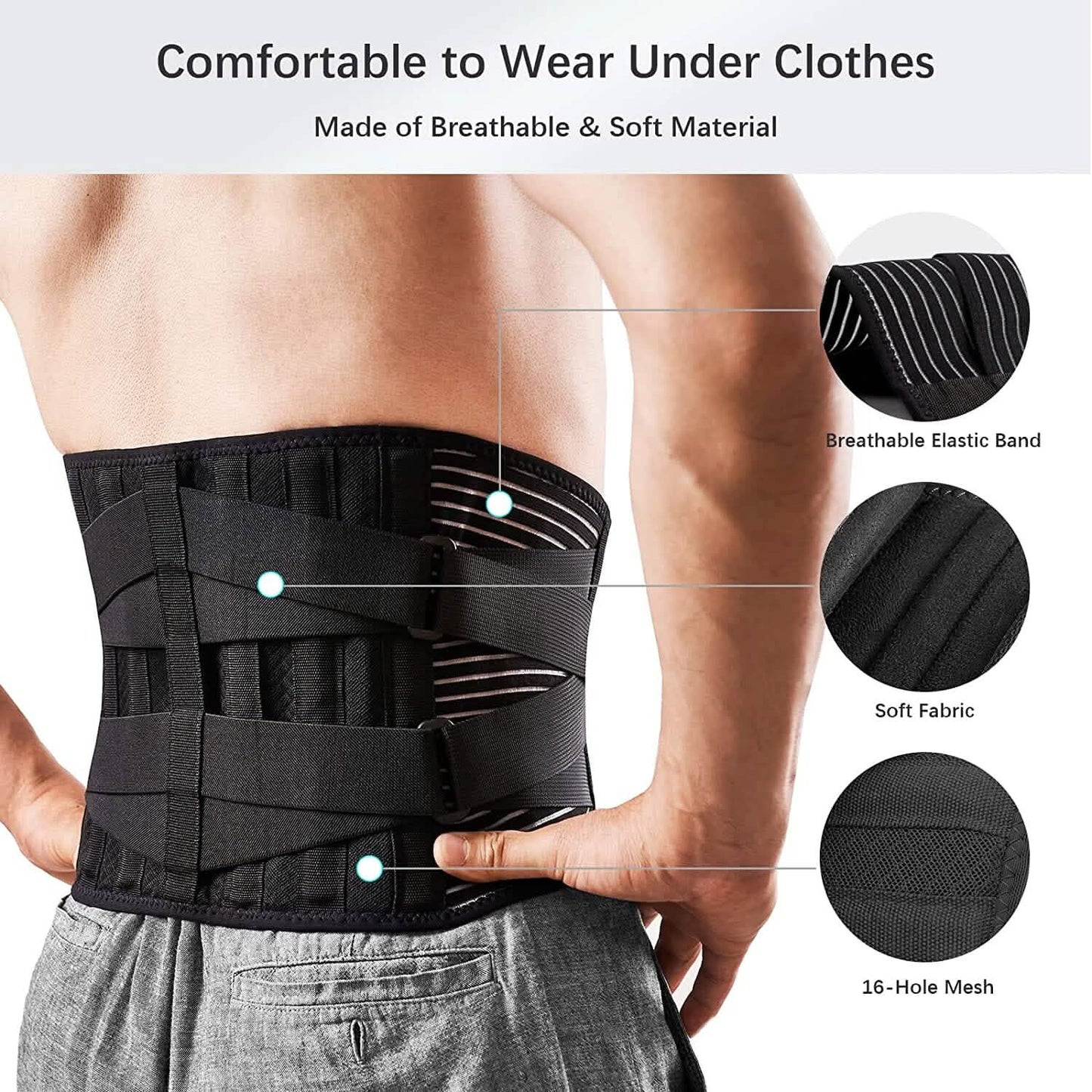 Braces for Lower Back Pain Relief with 6 Stays DailySale