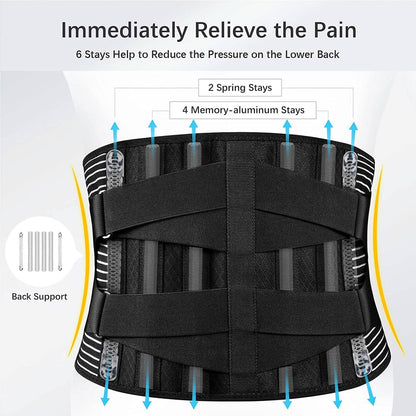 Braces for Lower Back Pain Relief with 6 Stays DailySale