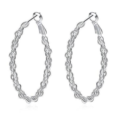 Braided Hoop Earrings In 18KT White Gold DailySale