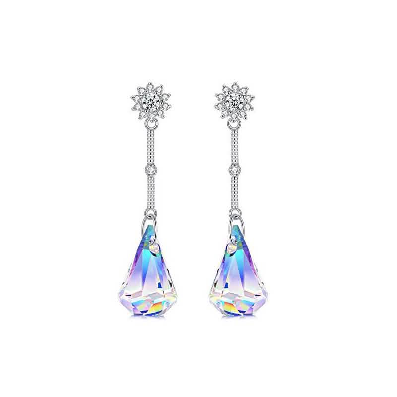 Aurora Borealis Crystal Drop Earrings made with Swarovski Elements DailySale