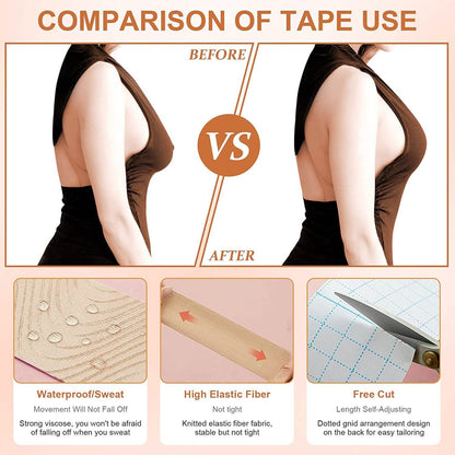 Breast Lift Tape for A-E Cup Large Breast, Breathable Push Up Tape DailySale
