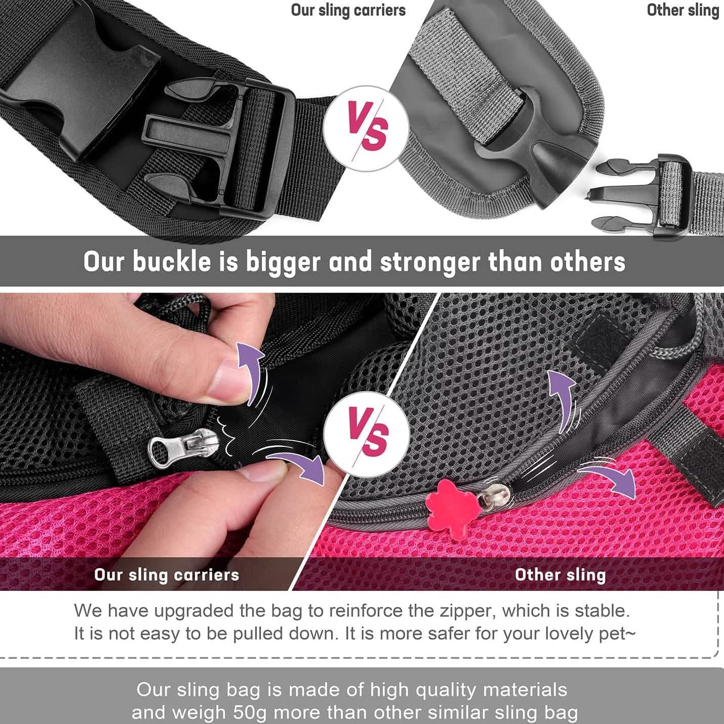 Breathable Mesh Travel Safe Sling Bag Carrier for Pets DailySale