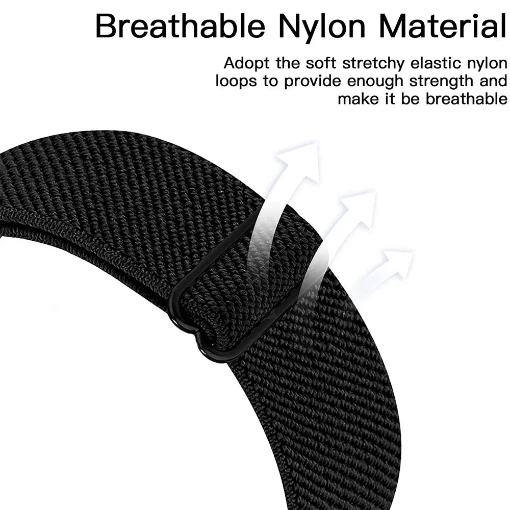 COROS Nylon Loop Watch Band - Elastic Strap Unisex with Metal Button Clasp BandsCo Straps