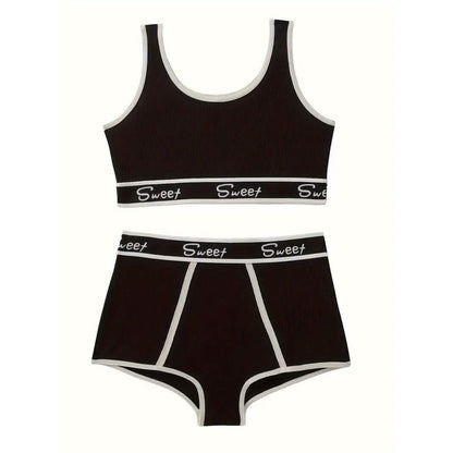 Breathable Solid Sports Push Up Bra and Panties Lingerie Set DailySale