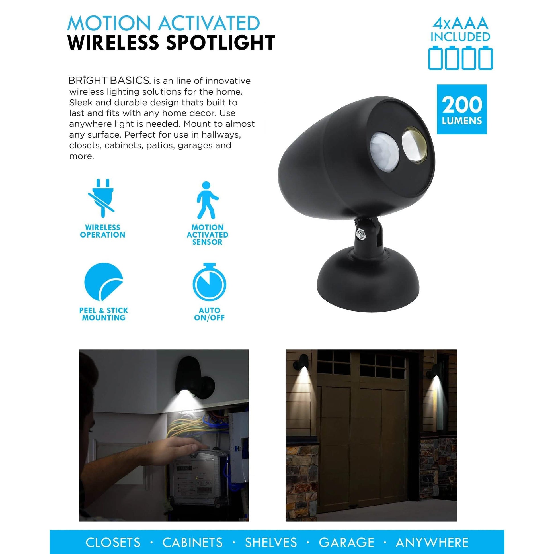 Bright Basics Motion Activated Wireless Spotlight DailySale