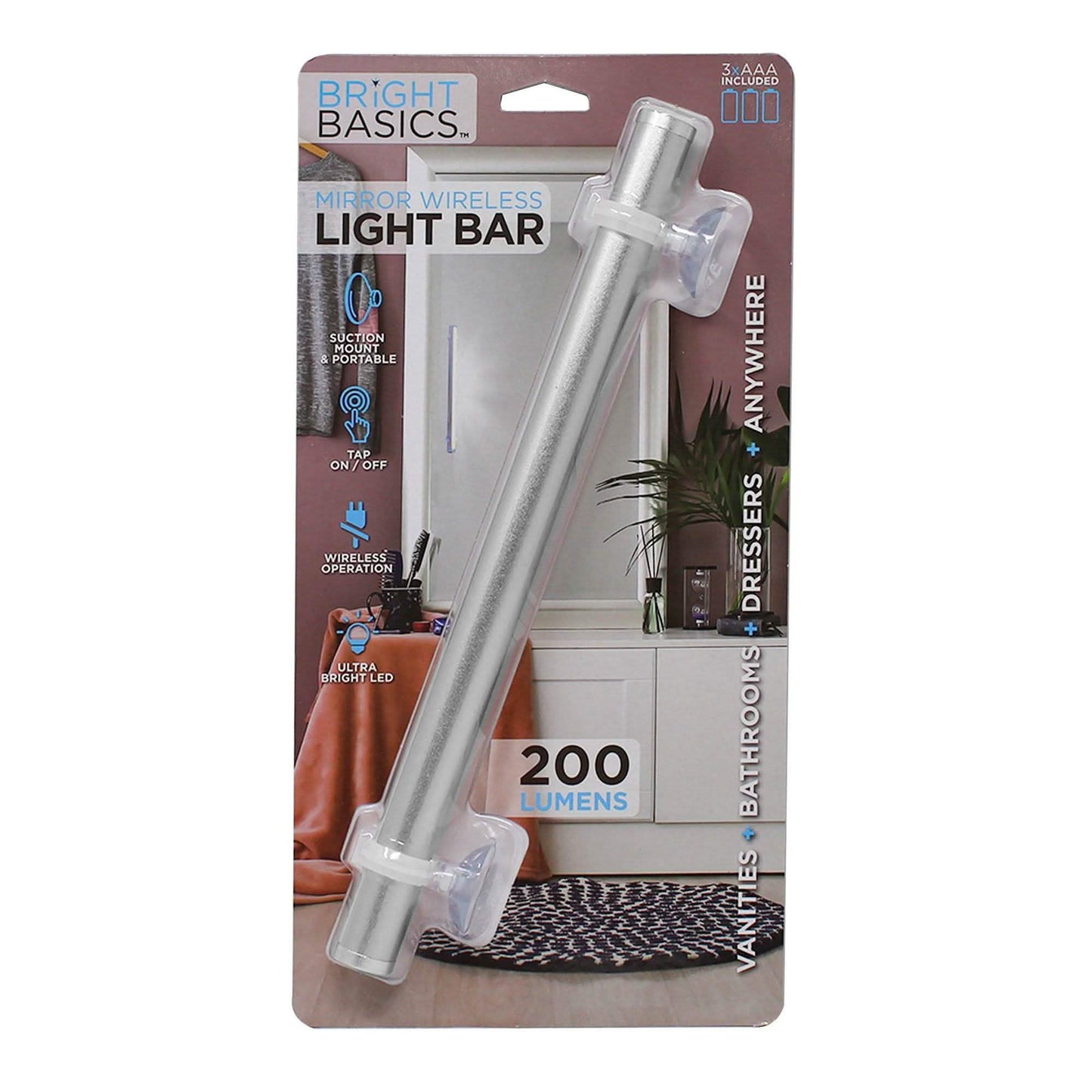 Bright Basics Wireless Light Bar for Mirrors DailySale