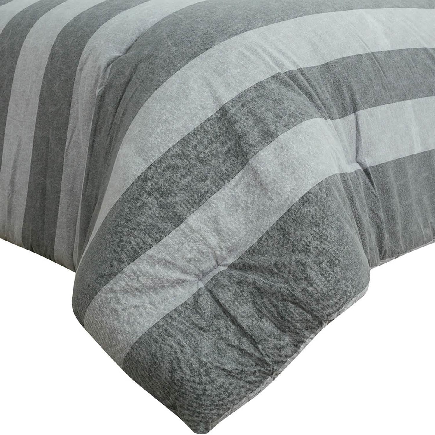 Brooklyn Flat Herringbone Wide Striped Grey Comforter Set DailySale
