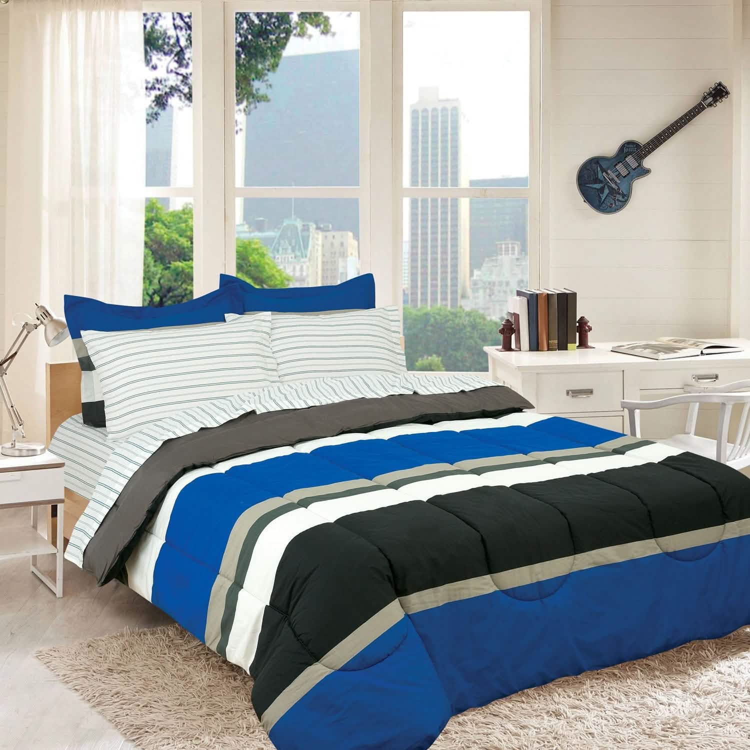 Brooklyn Flat Rugby Stripe Bed-in-a-Bag Set DailySale