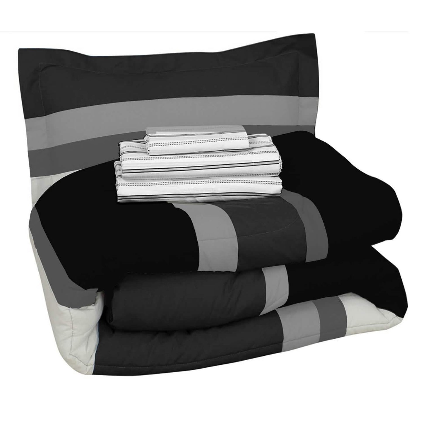 Brooklyn Flat Rugby Stripe Bed-in-a-Bag Set DailySale