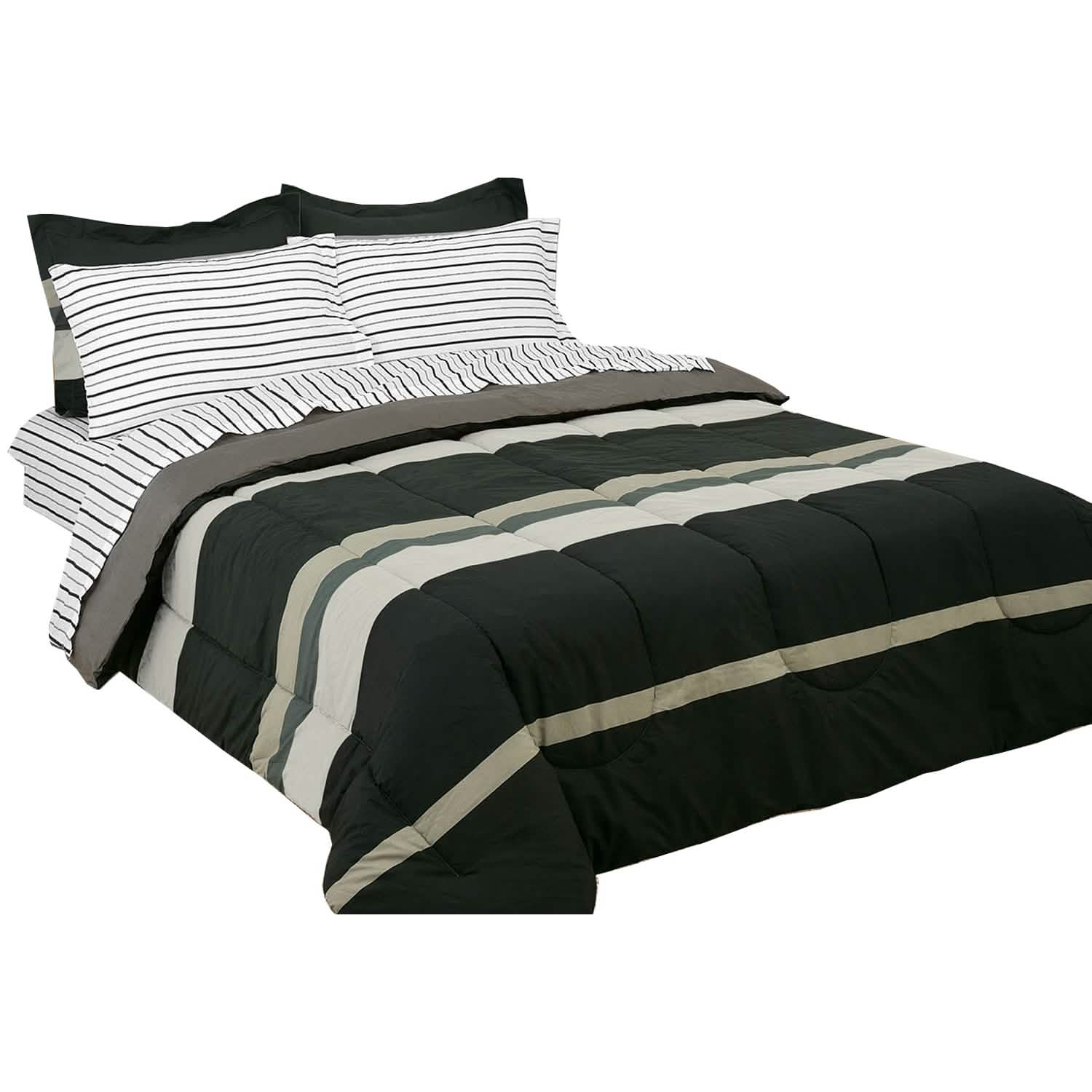 Brooklyn Flat Rugby Stripe Bed-in-a-Bag Set DailySale