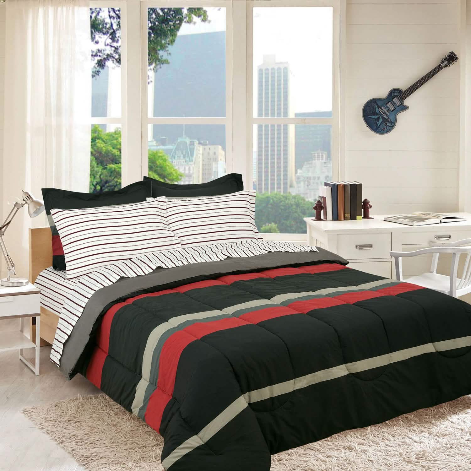 Brooklyn Flat Rugby Stripe Bed-in-a-Bag Set DailySale