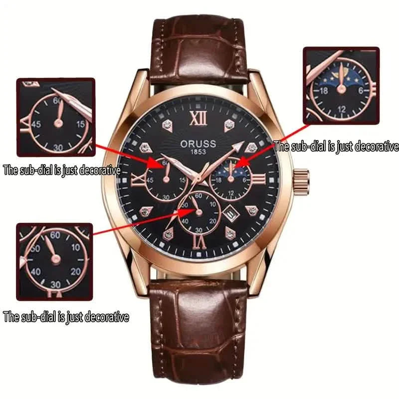 Brown Leather Fashion Quartz Wrist Watch DailySale