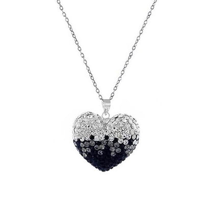 Bubble Heart Pendant in Solid Sterling Silver Made with Swarovski Elements DailySale