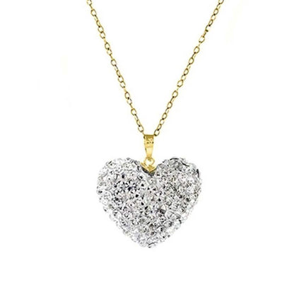 Bubble Heart Pendant in Solid Sterling Silver Made with Swarovski Elements DailySale