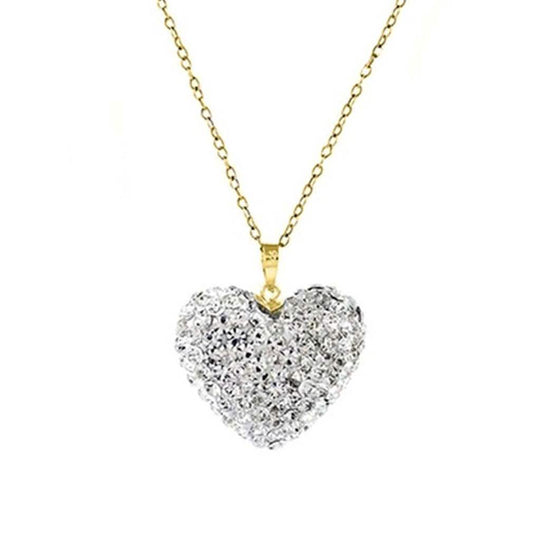 Bubble Heart Pendant in Solid Sterling Silver Made with Swarovski Elements DailySale
