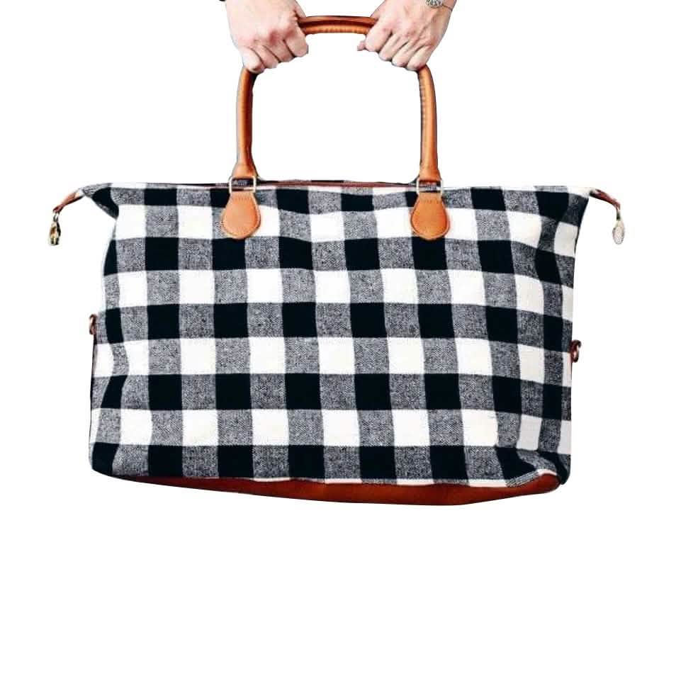 Buffalo Check Tote Weekender Bag Purse DailySale