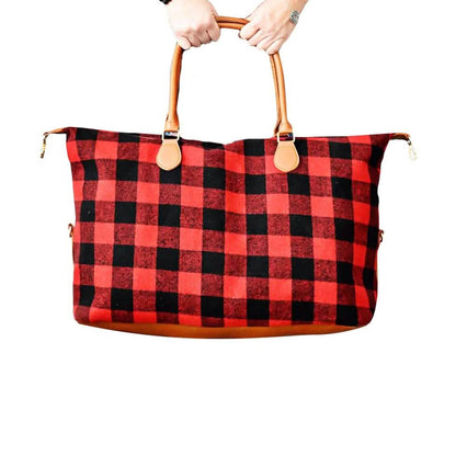 Buffalo Check Tote Weekender Bag Purse DailySale