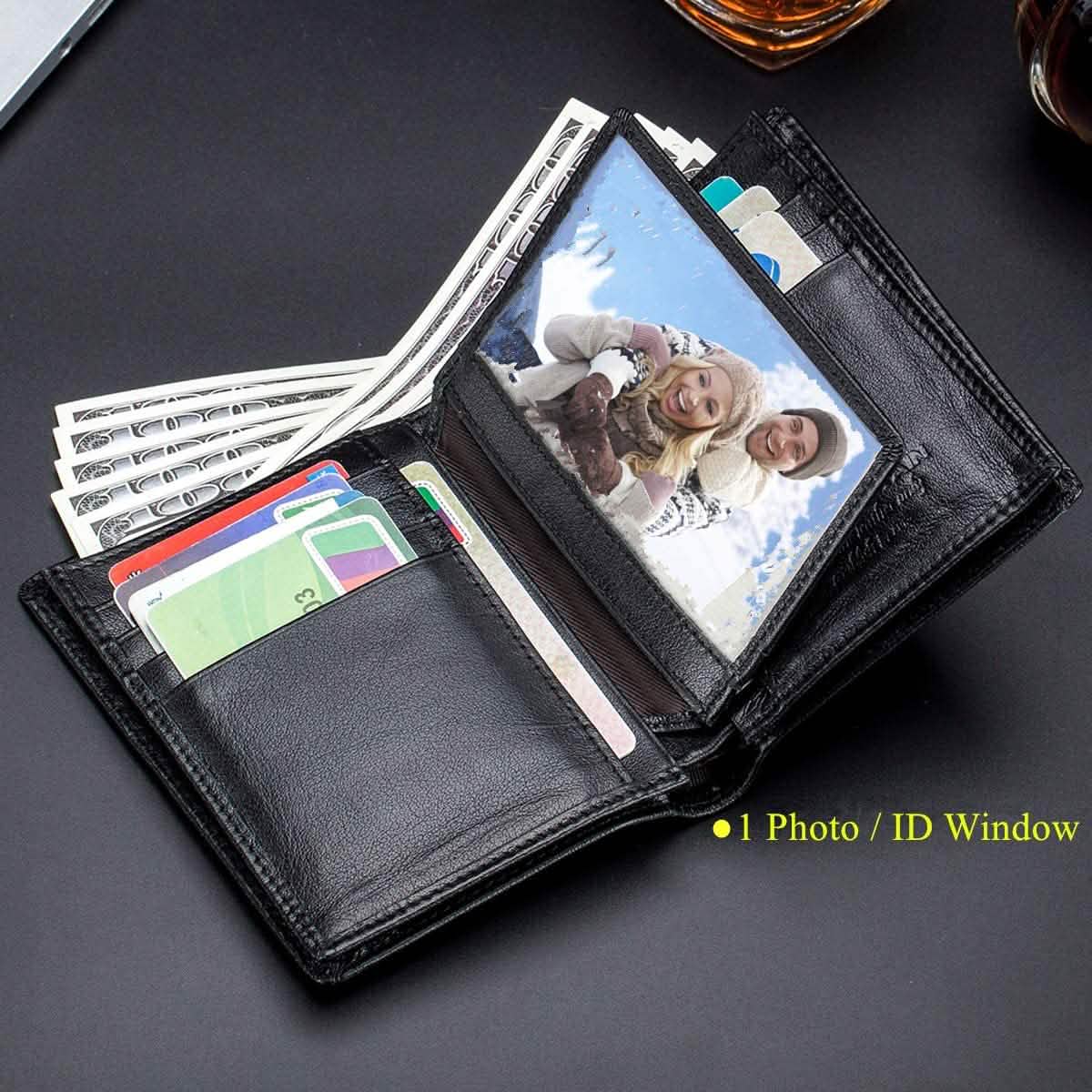 Bullcaptain Large Capacity Genuine Leather Bifold Wallet/Credit Card Holder DailySale