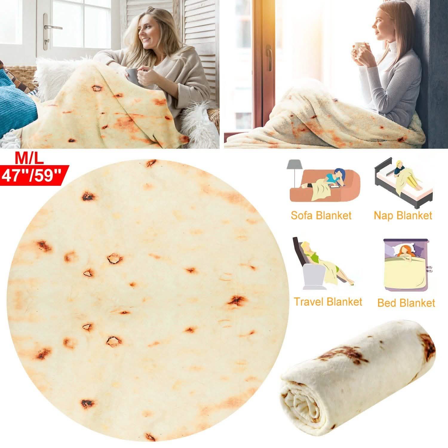 Burrito Tortilla Throw Blanket DailySale