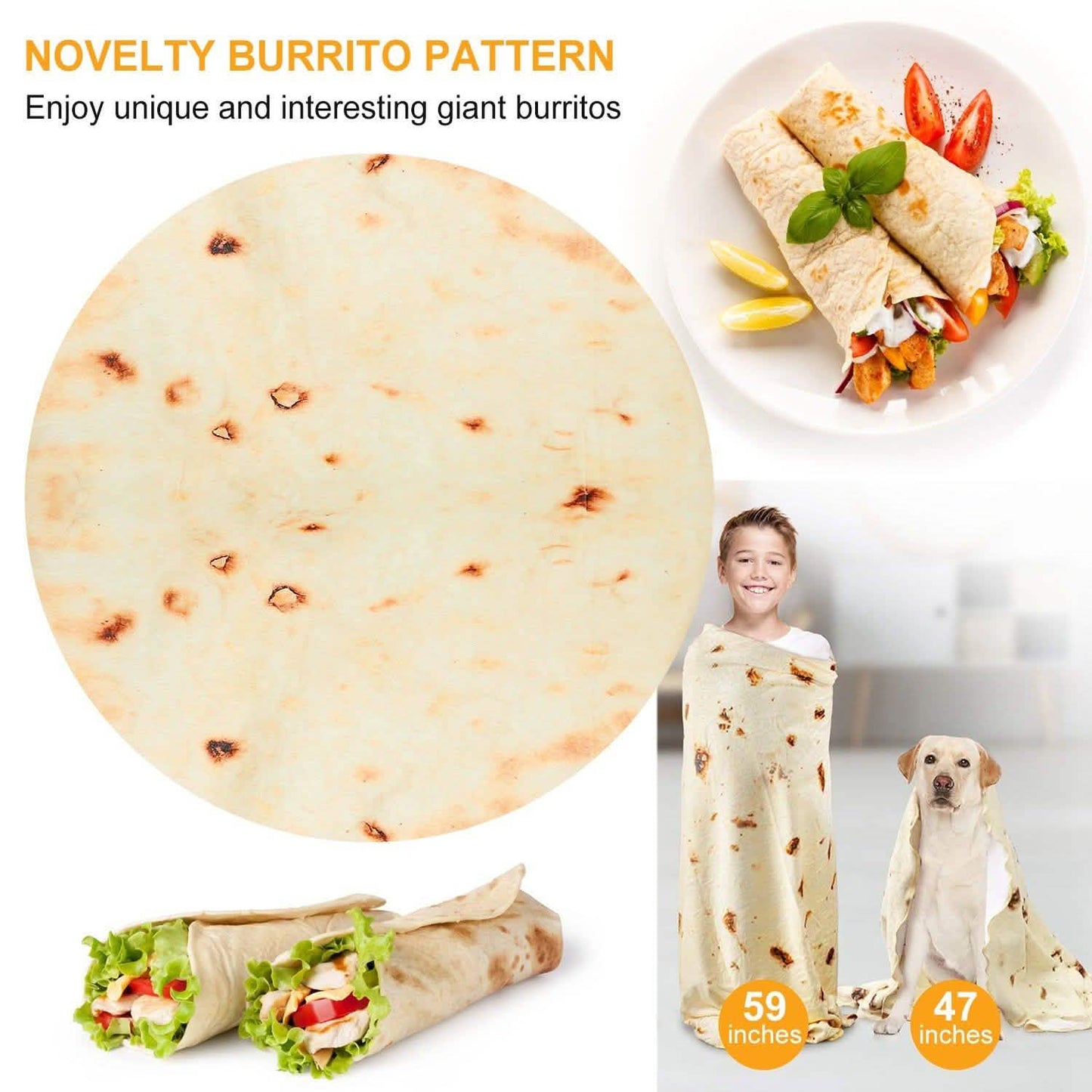 Burrito Tortilla Throw Blanket DailySale
