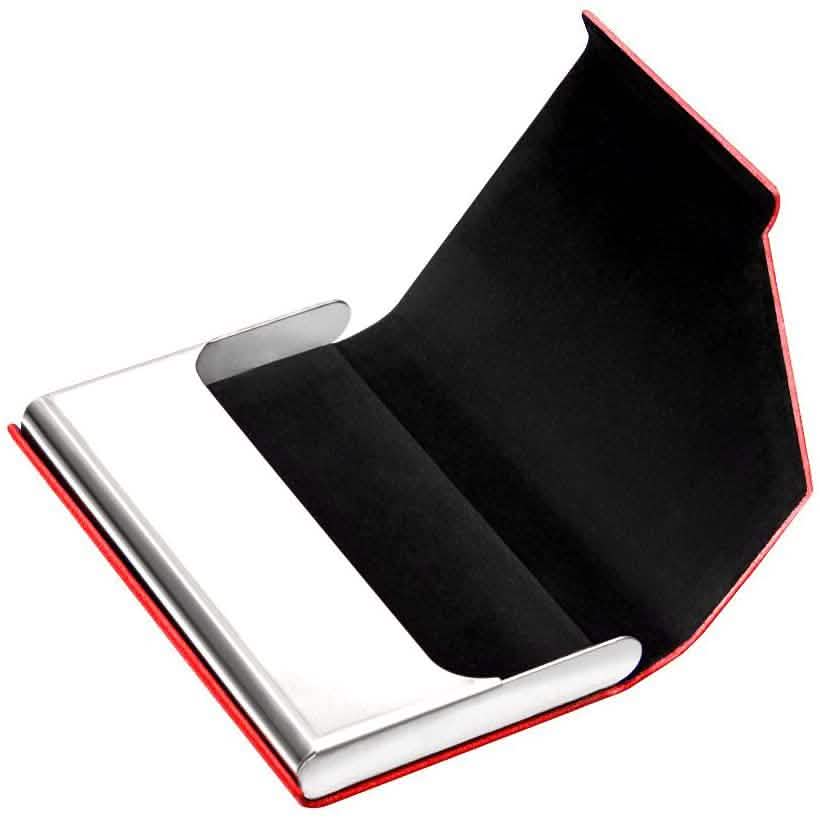 Business Name Card Holder Luxury PU Leather and Stainless Steel Multi Card Case DailySale