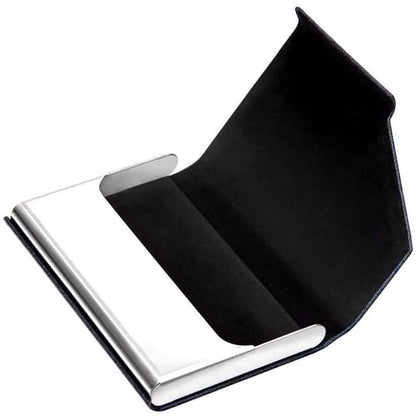 Business Name Card Holder Luxury PU Leather and Stainless Steel Multi Card Case DailySale