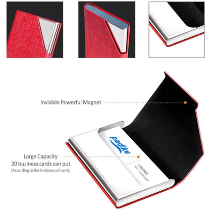 Business Name Card Holder Luxury PU Leather and Stainless Steel Multi Card Case DailySale