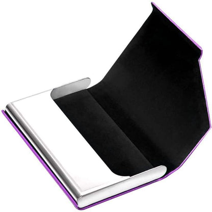 Business Name Card Holder Luxury PU Leather and Stainless Steel Multi Card Case DailySale