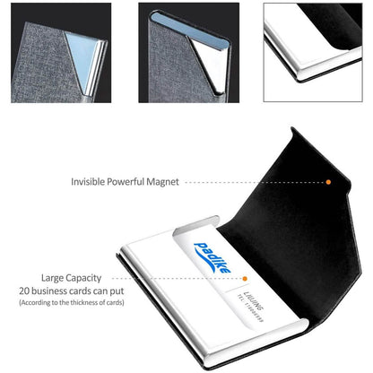 Business Name Card Holder Luxury PU Leather and Stainless Steel Multi Card Case DailySale