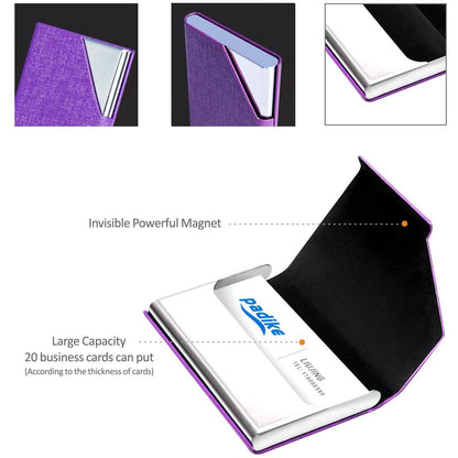 Business Name Card Holder Luxury PU Leather and Stainless Steel Multi Card Case DailySale