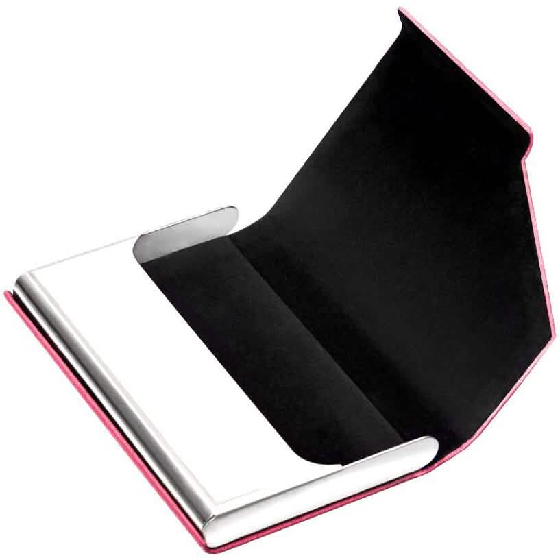 Business Name Card Holder Luxury PU Leather and Stainless Steel Multi Card Case DailySale