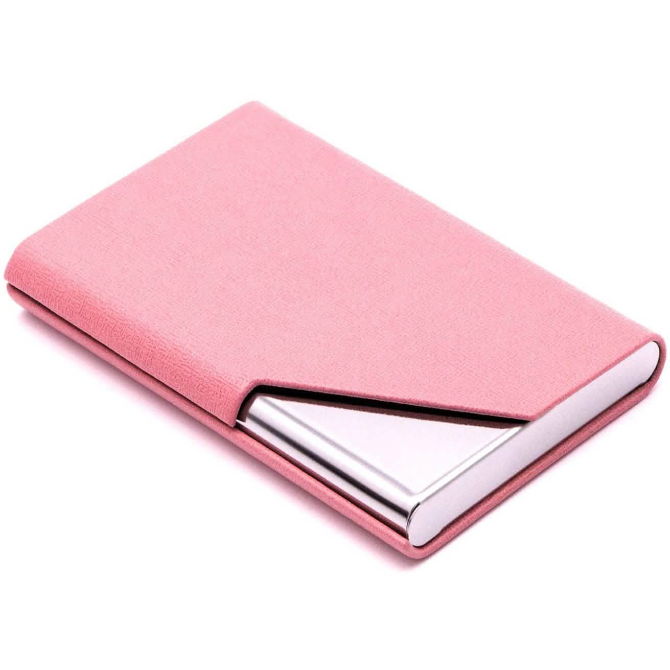 Business Name Card Holder Luxury PU Leather and Stainless Steel Multi Card Case DailySale