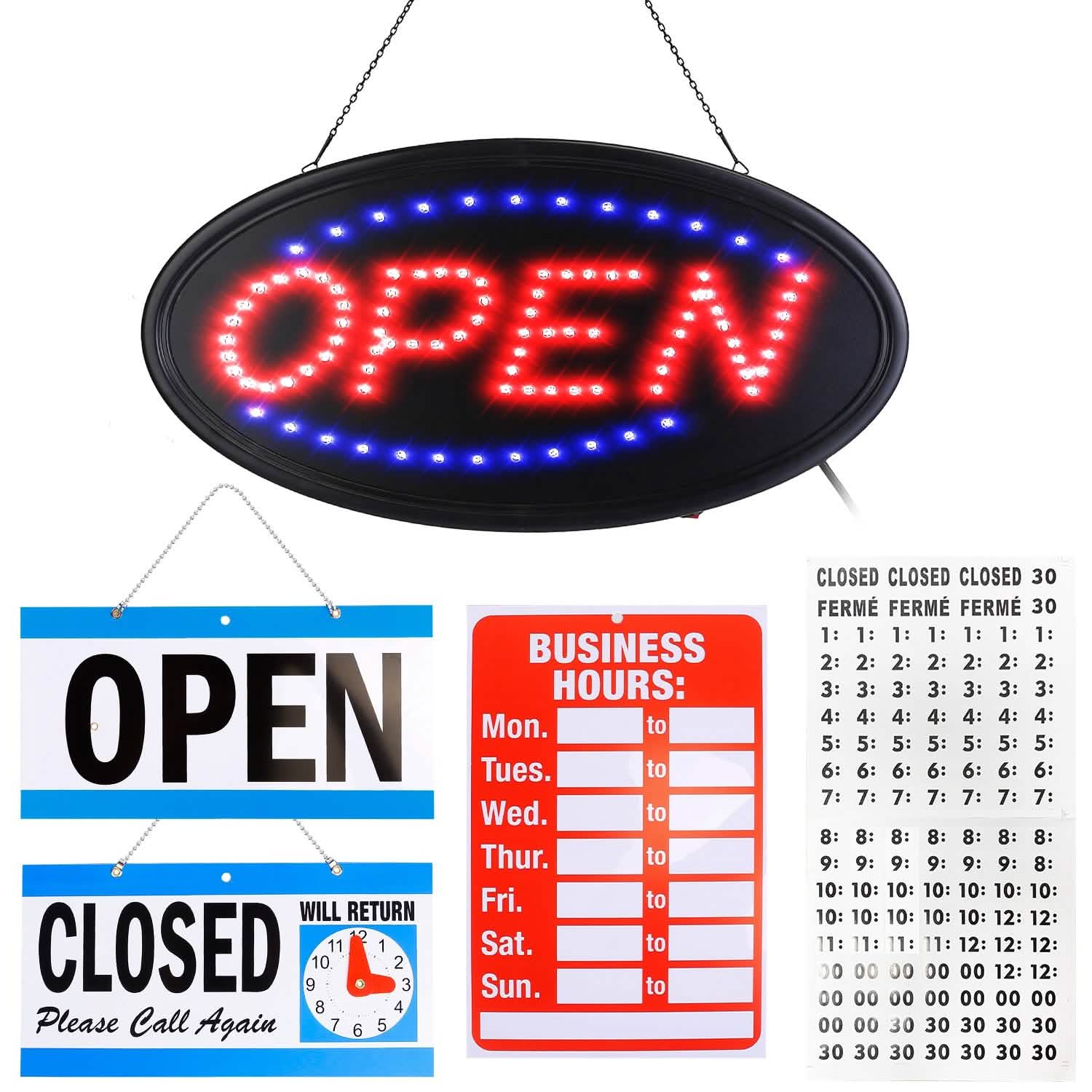 Business Neon Open Sign Advertisement Board with Steady Flashing Modes DailySale