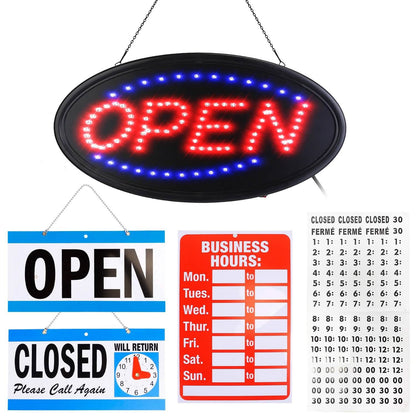 Business Neon Open Sign Advertisement Board with Steady Flashing Modes DailySale
